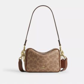 Mini Carey-crossbody-taske i Signature Canvas