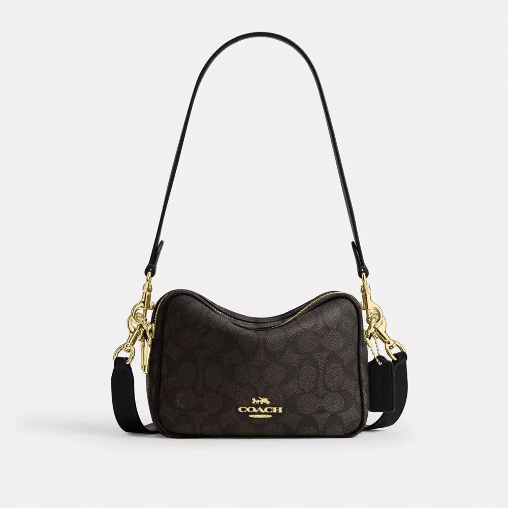 Mini Carey-crossbody-taske i Signature Canvas