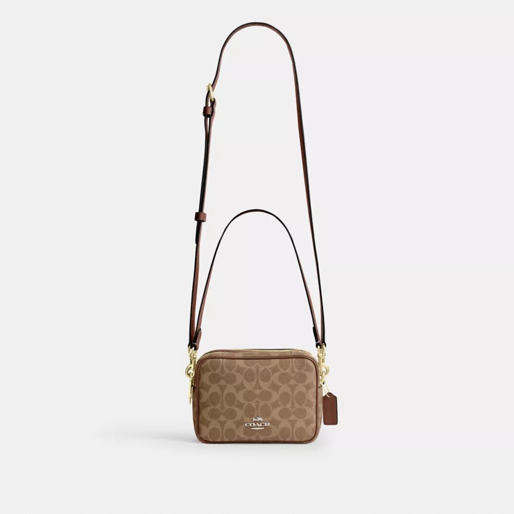 Mini Carey-crossbody-taske i Signature Canvas