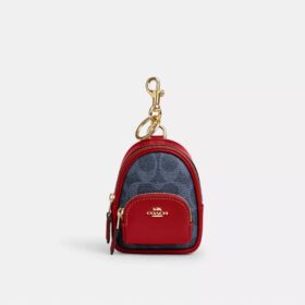 Mini Court Backpack-taskevedhæng i Signature Canvas