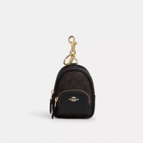 Mini Court Backpack-taskevedhæng i Signature Canvas