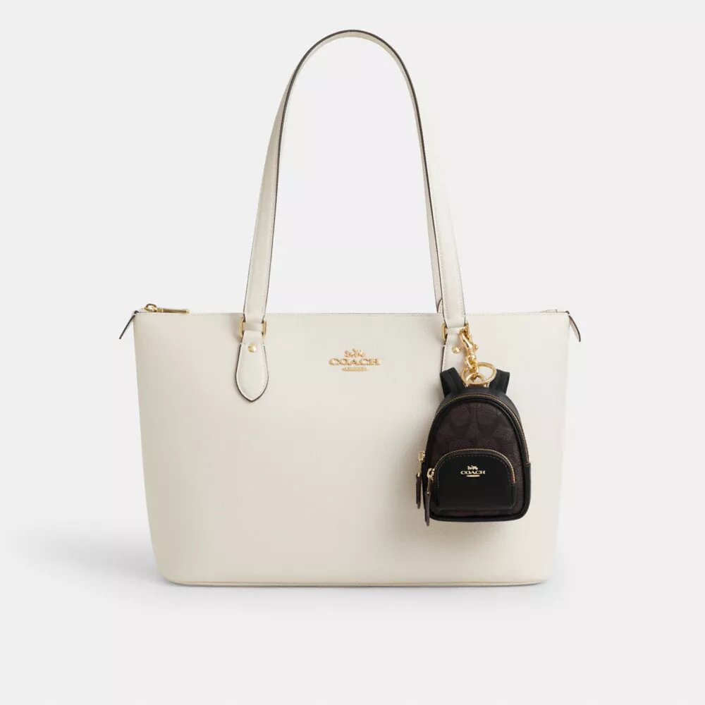 Mini Court Backpack-taskevedhæng i Signature Canvas