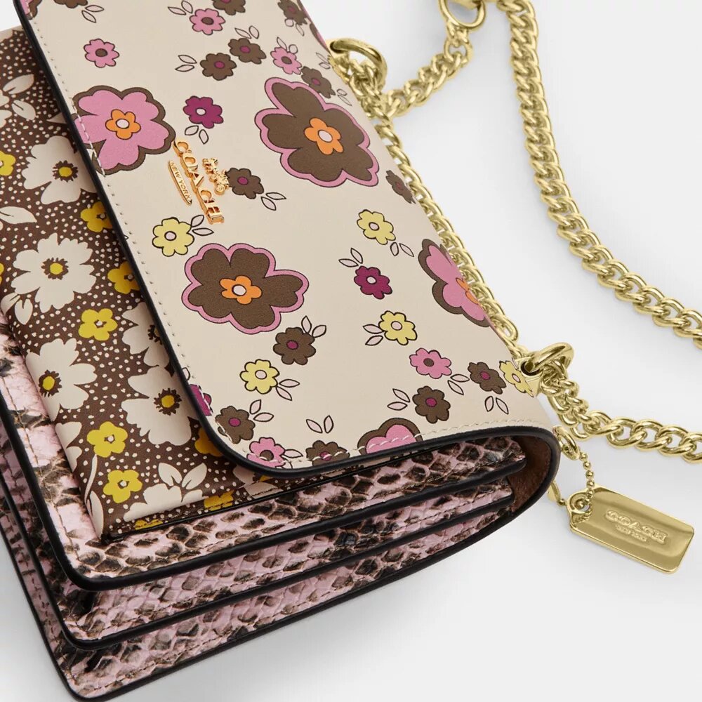 Mini Klare Crossbody-taske med blomsterprint