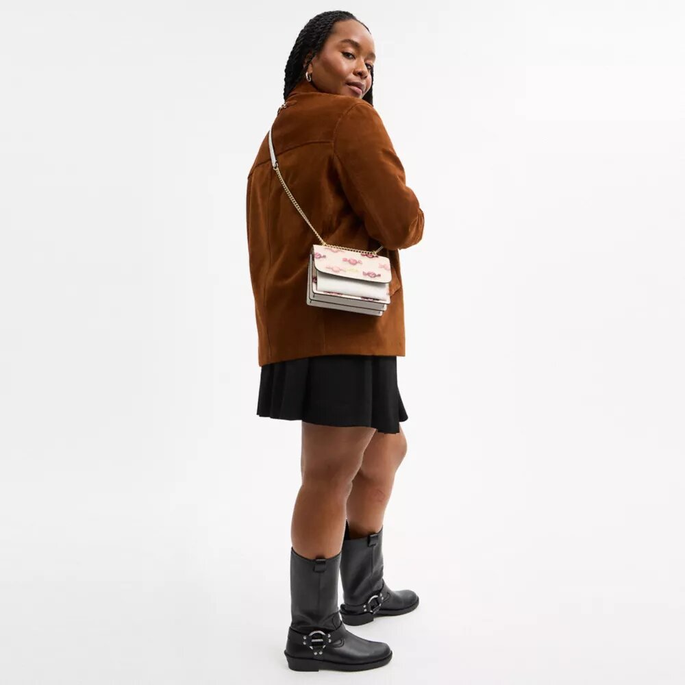 Mini Klare crossbody-taske med slik-print