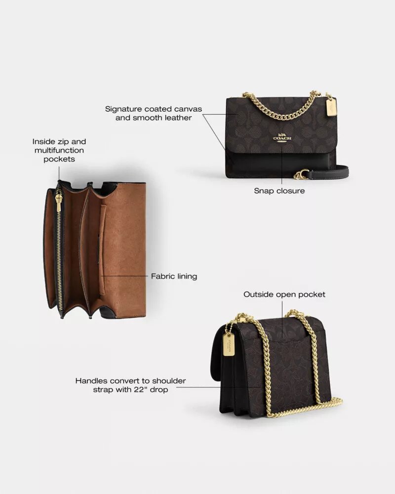 Mini Klare crossbody-tasker i Signature Canvas