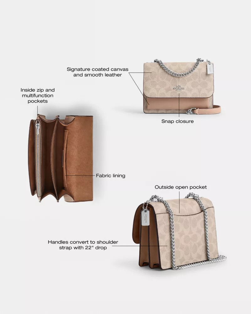 Mini Klare crossbody-tasker i Signature Canvas