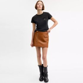 Mini-lædernederdel i Heritage-stil