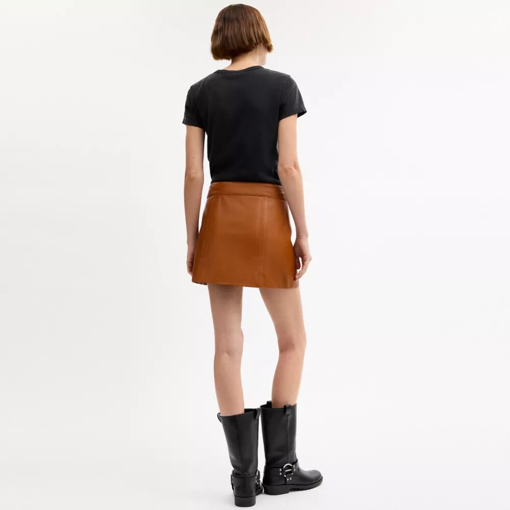Mini-lædernederdel i Heritage-stil