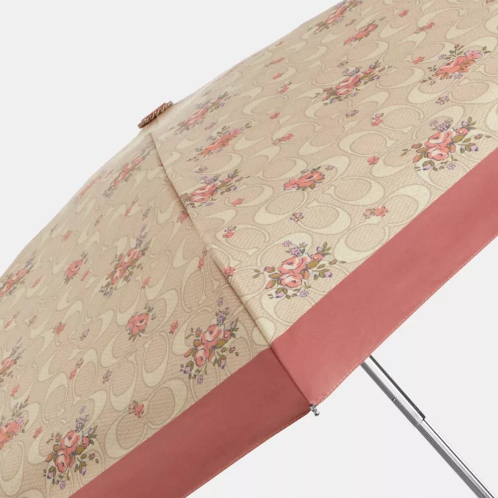 Mini-paraply med UV-beskyttelse og blomsterprint
