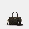 Mini Rowan Crossbody-taske i "Loved" Signature Canvas med Vedhæng