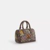 Mini Rowan crossbody-taske i signatur-jacquard med blomsterbroderi