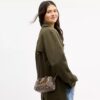 Mini Rowan crossbody-taske i signatur-jacquard med blomsterbroderi