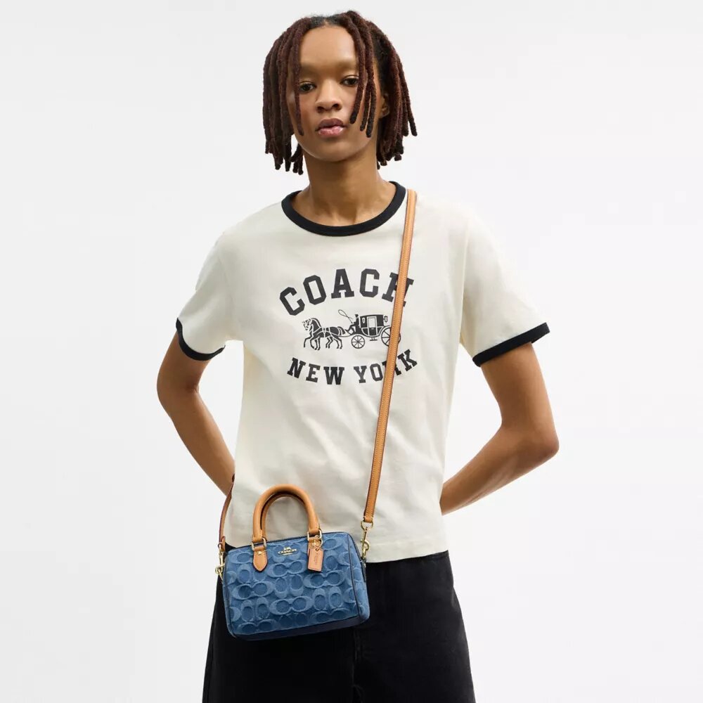 Mini Rowan crossbody-taske i signaturdenim