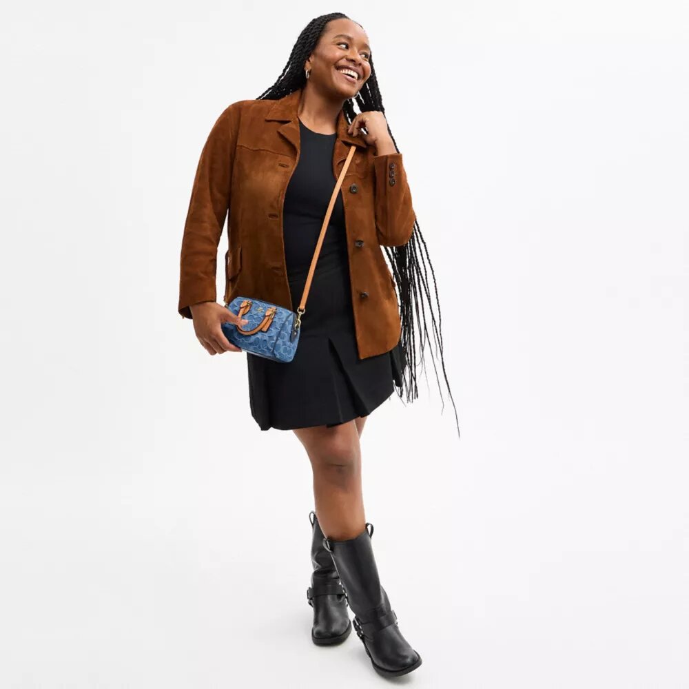 Mini Rowan crossbody-taske i signaturdenim