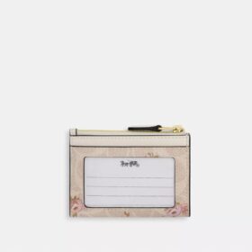 Mini Skinny ID-etui i Signature Canvas med blomsterprint