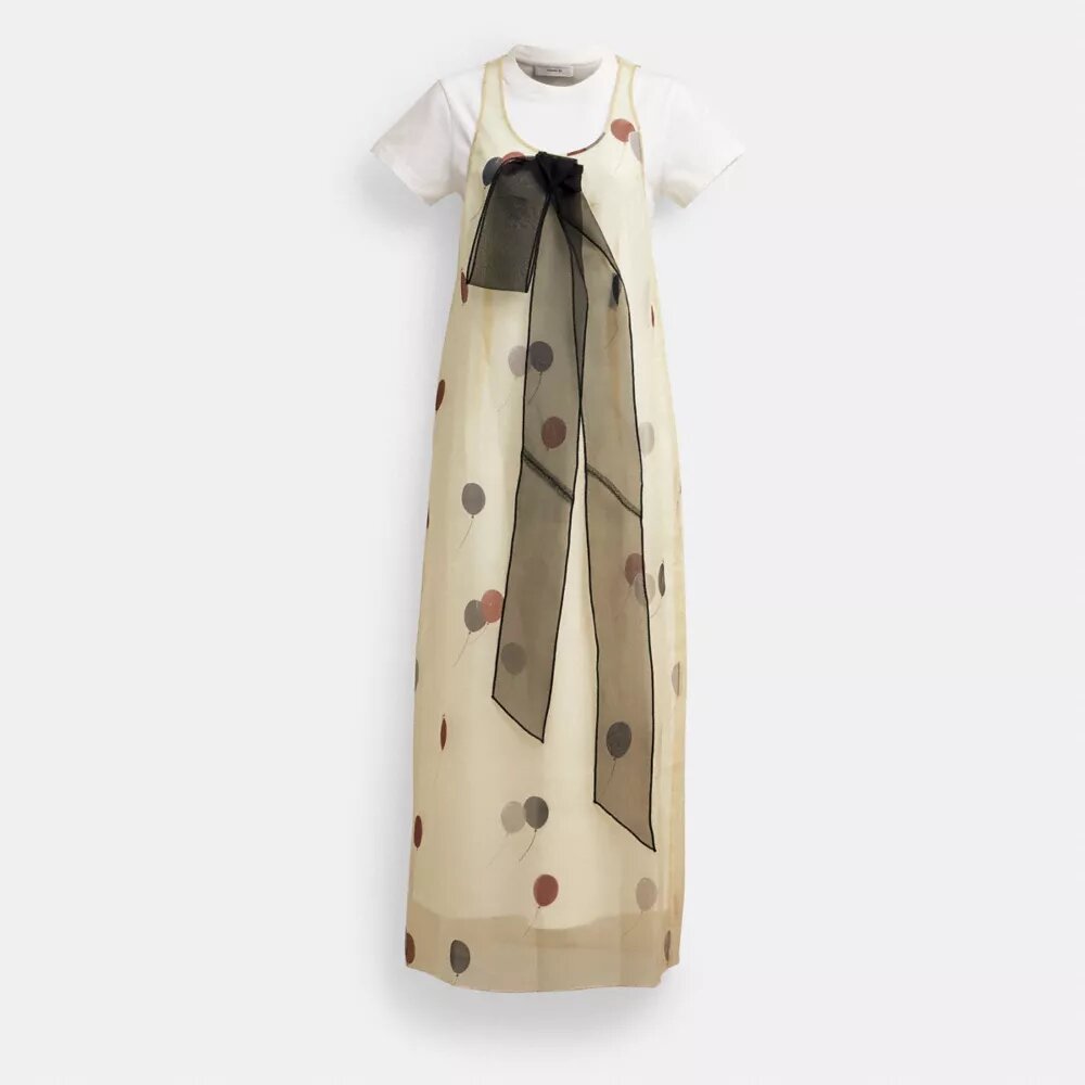 Organza-ballonkjole med print