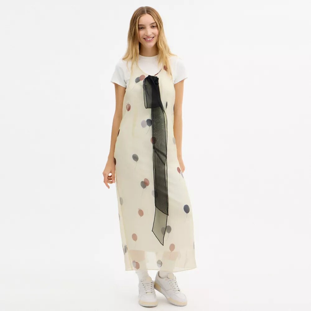 Organza-ballonkjole med print