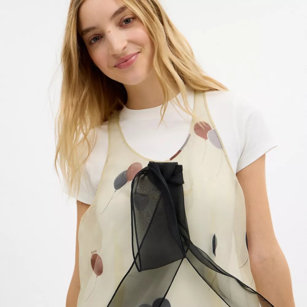 Organza-ballonkjole med print
