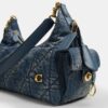 Pocket Juliet-taske 30 i regenerativ bomuldsdenim med quiltning