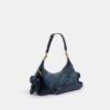 Pocket Juliet-taske 30 i regenerativ bomuldsdenim med quiltning