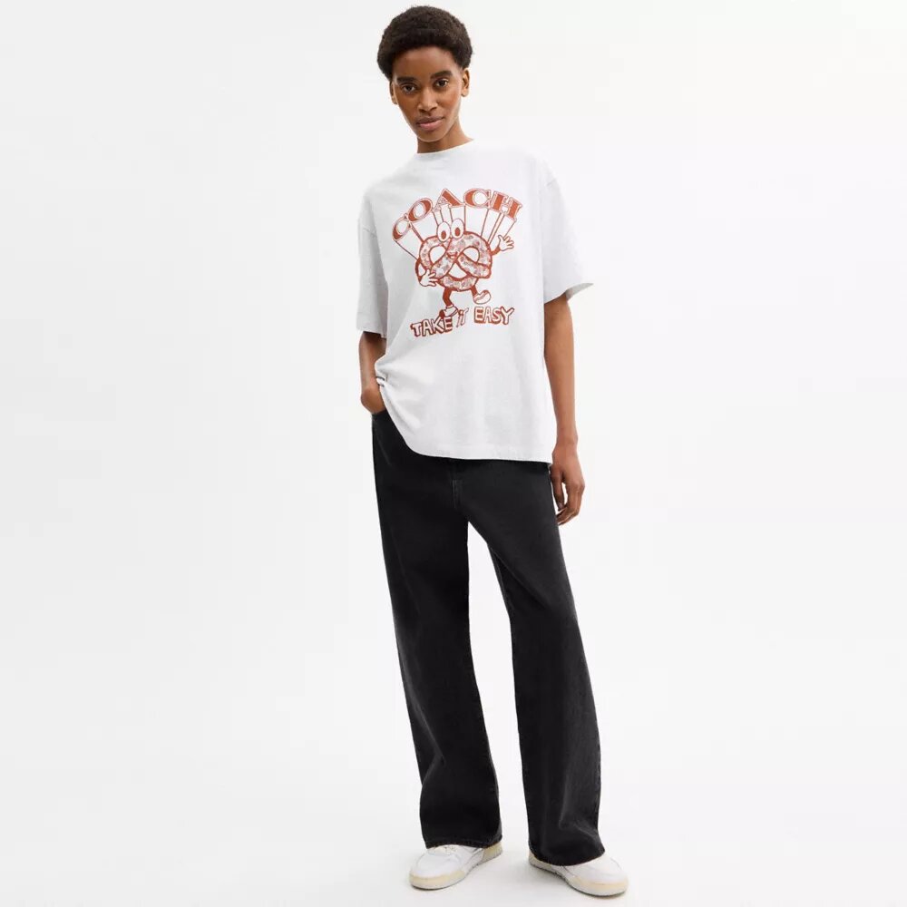 Pretzel T-shirt i løstsiddende pasform af økologisk bomuld