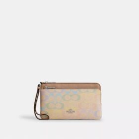 Punge med dobbelt lynlås i Rainbow Signature Canvas