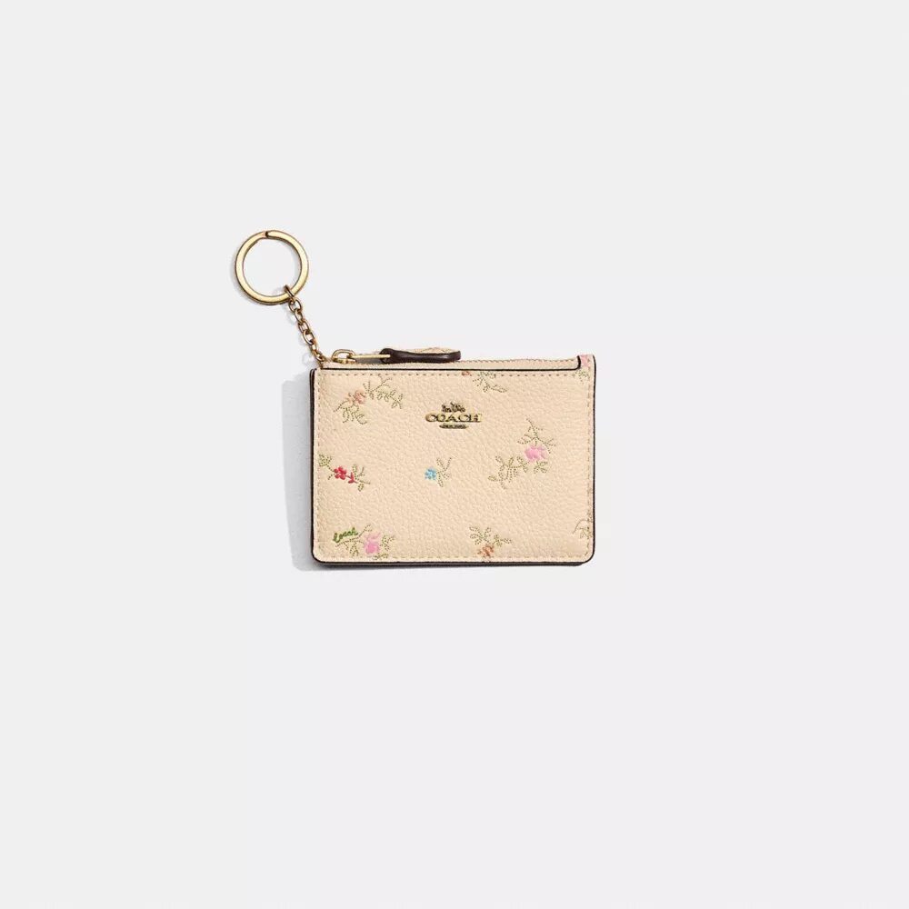 Restaureret Mini Skinny ID-etui med antikt blomsterprint