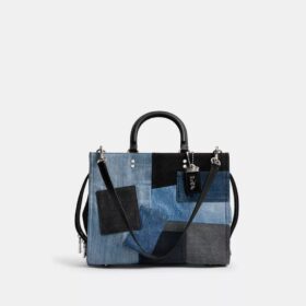 Rogue-tasker med patchwork af genbrugt denim