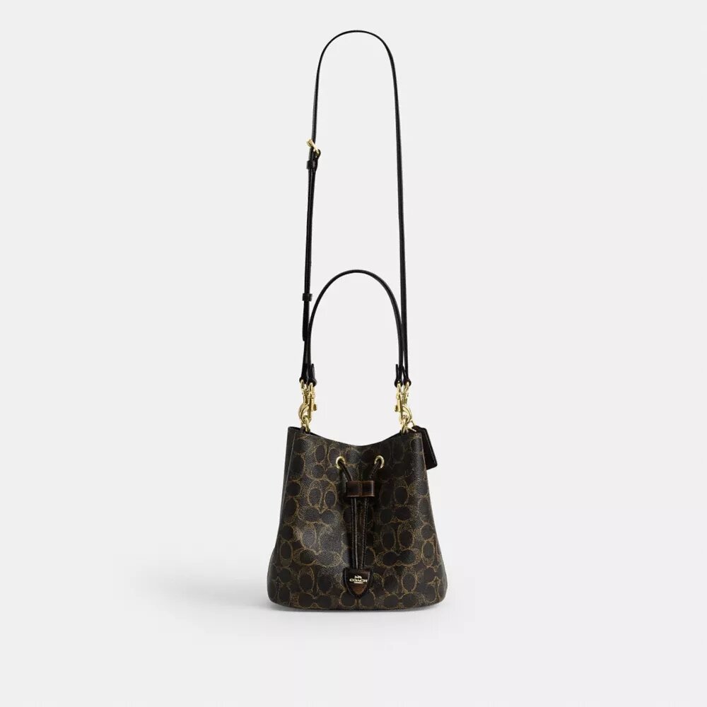 Rowan-bucketbag i Loved Signature Canvas med Vedhæng