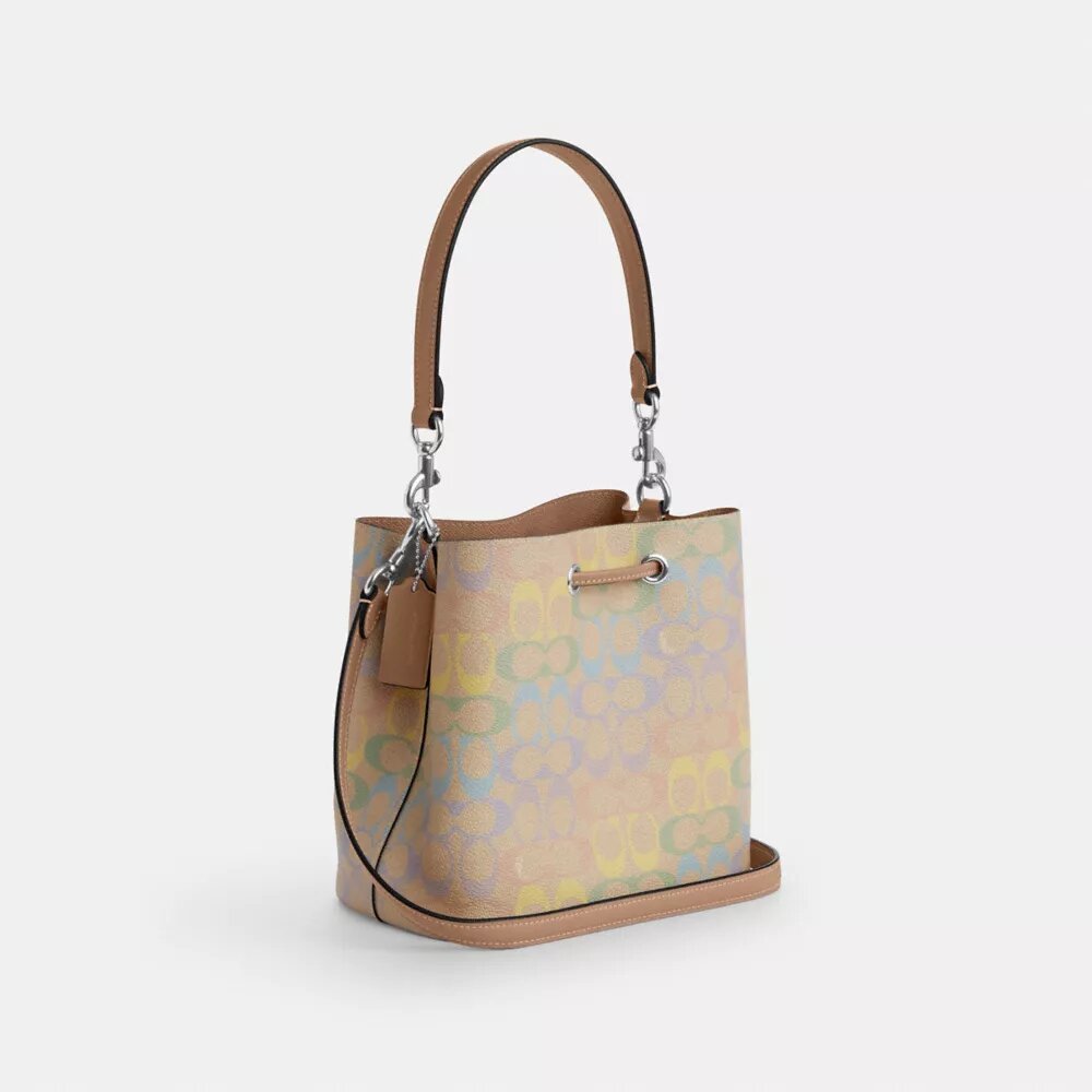 Rowan-bucketbag i Rainbow Signature Canvas