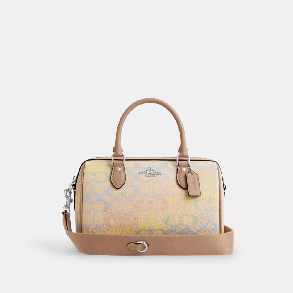 Rowan Satchel-taske i Rainbow Signature Canvas