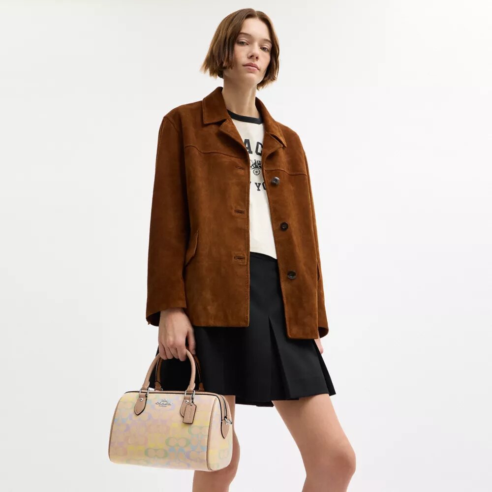 Rowan Satchel-taske i Rainbow Signature Canvas