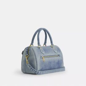 Rowan-satcheltaske i Loved Denim med vedhæng