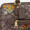 Rowan-skuldertaske i signatur-jacquard med blomsterbroderi