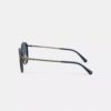 Rund solbrille i struktureret metal