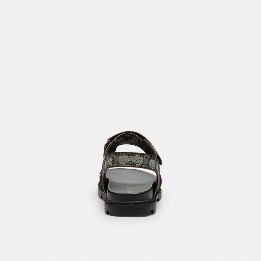 Sandal med dobbelt rem i signatur-jacquard