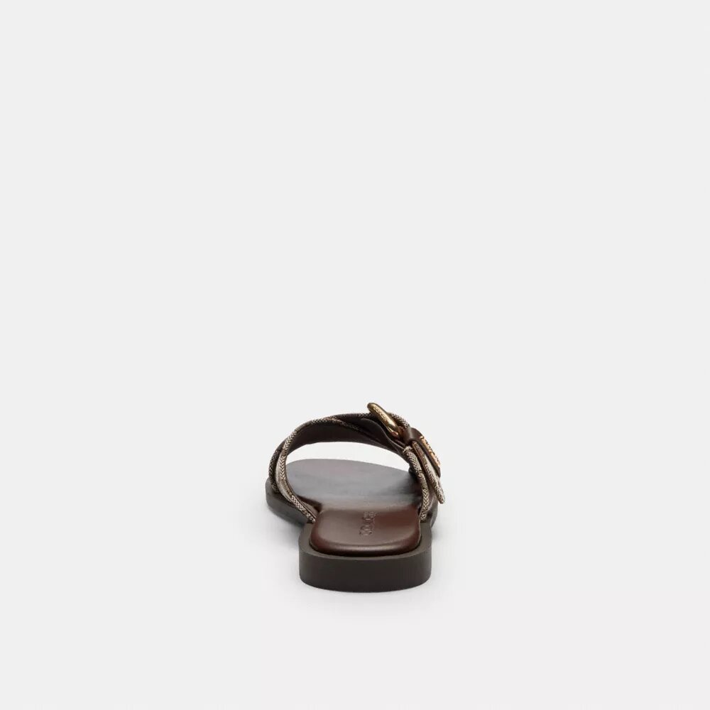 Sandaler med spænde i signatur-jacquard