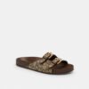 Sandaler med to remme og spænde i vores karakteristiske jacquard