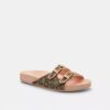 Sandaler med to remme og spænde i vores karakteristiske jacquard