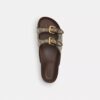 Sandaler med to remme og spænde i vores karakteristiske jacquard