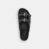 Sandaler med to remme og spænde i vores karakteristiske jacquard