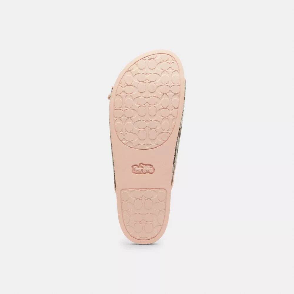 Sandaler med to remme og spænde i vores karakteristiske jacquard