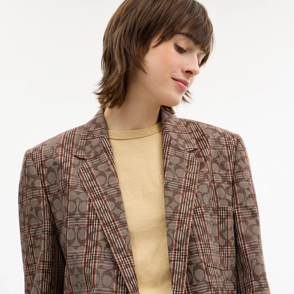 Signature C-ternet blazer med enkelt række knapper