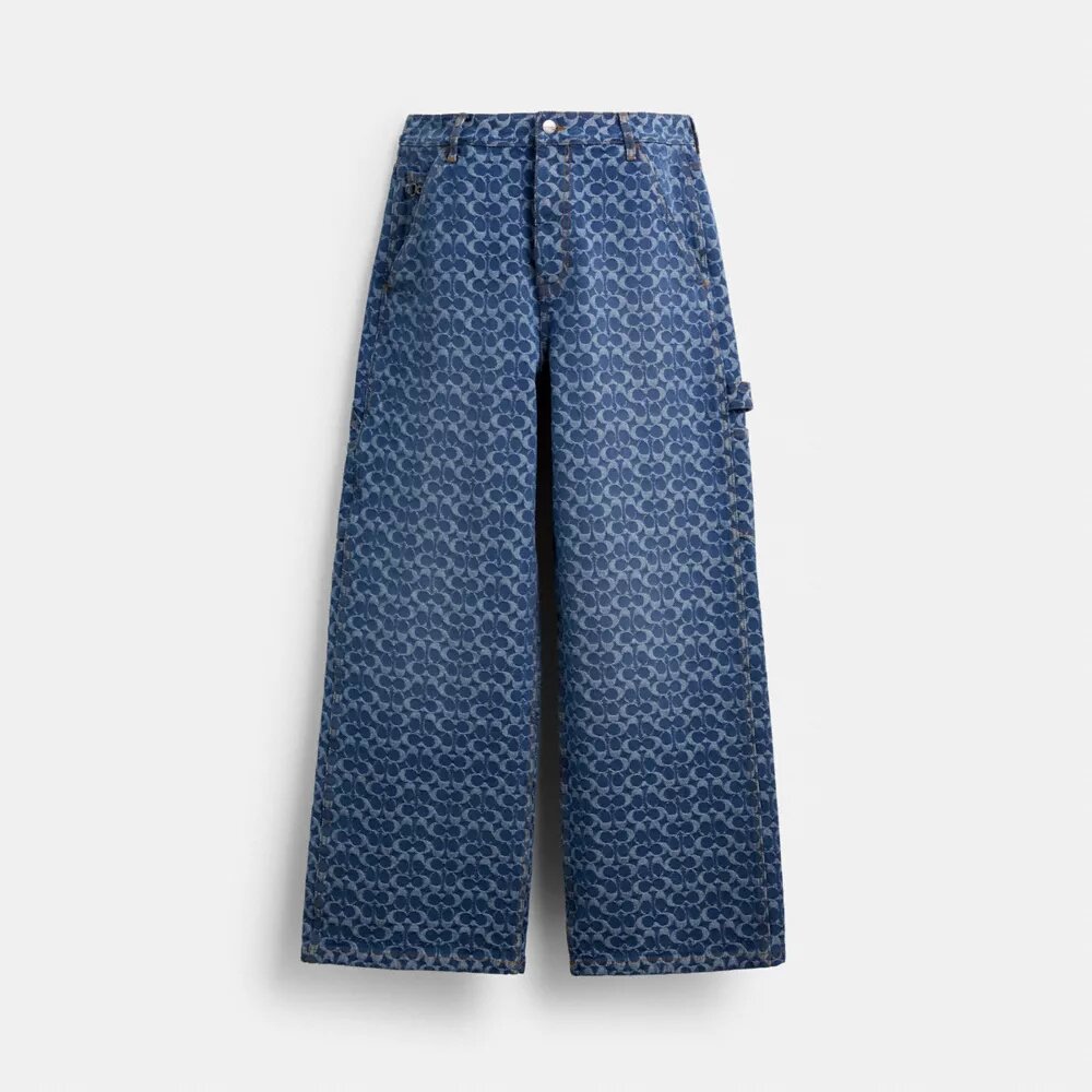 Signature-denim-tømrerbukser i økologisk bomuld