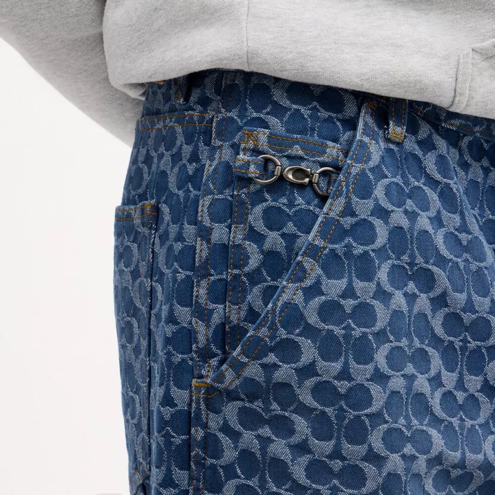 Signature-denim-tømrerbukser i økologisk bomuld