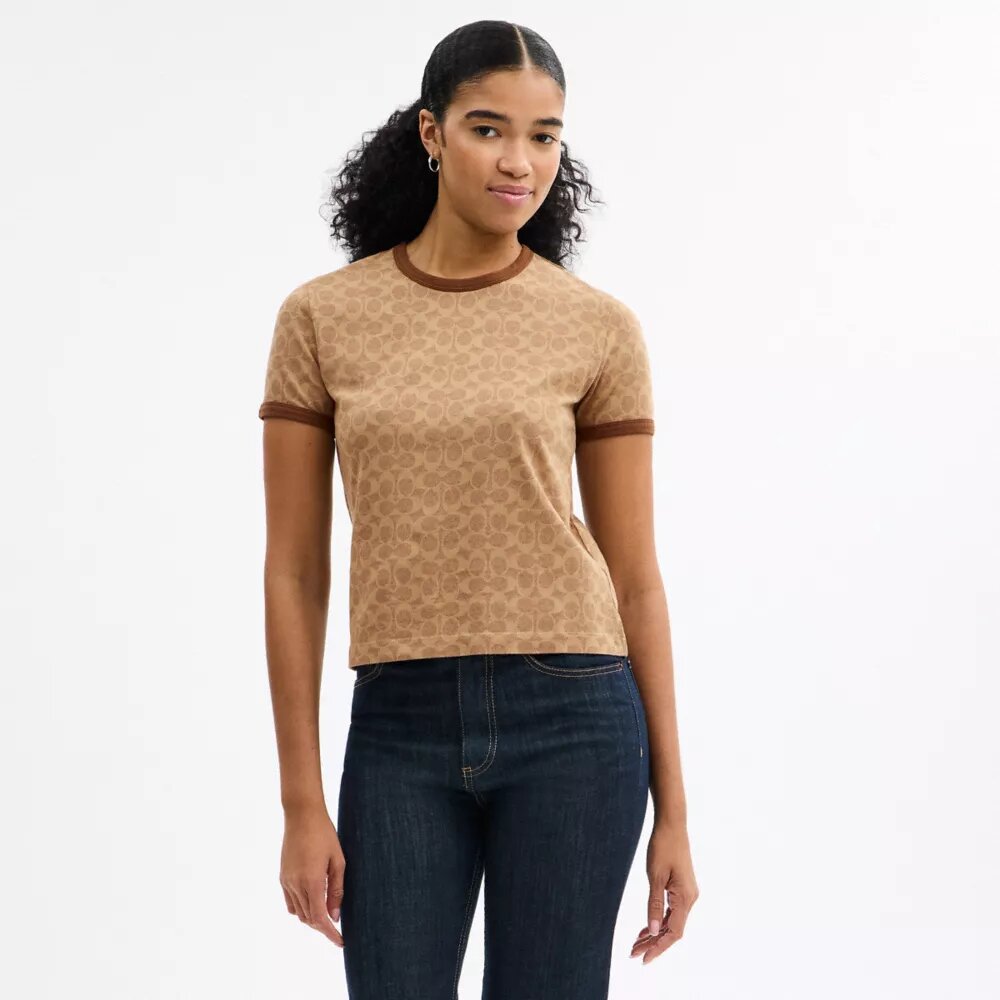 Signature Ringer T-shirt i økologisk bomuld