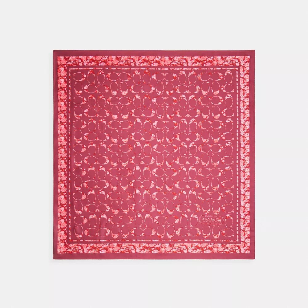 Signature-silketørklæde med Rose Meadow-print