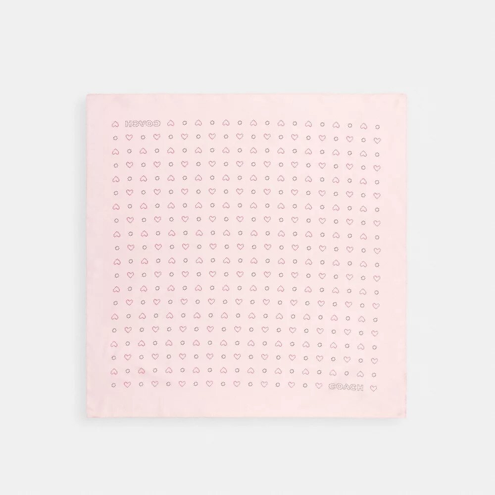Silkebandana med prikket hjerteprint