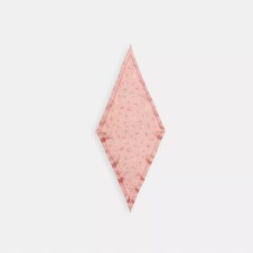 Silketørklæde med diamantmønster og blomsterprint