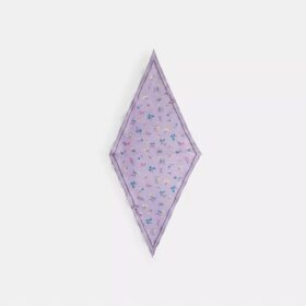 Silketørklæde med diamantmønster og blomsterprint